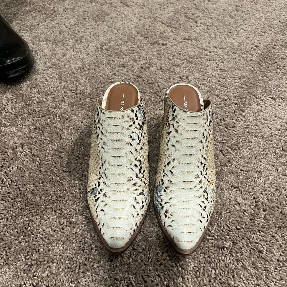 Snake skin mules